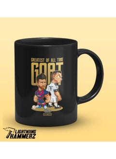 LIGHTNIING HAMMERZ LIGHTNIING HAMMERZ Goat Messi and Ronaldo Printed Coffee Mug Football Print Coffee Mugs 330ml Microwave Dishwasher Safe  - Image 2