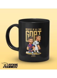 LIGHTNIING HAMMERZ LIGHTNIING HAMMERZ Goat Messi and Ronaldo Printed Coffee Mug Football Print Coffee Mugs 330ml Microwave Dishwasher Safe  - Image 4
