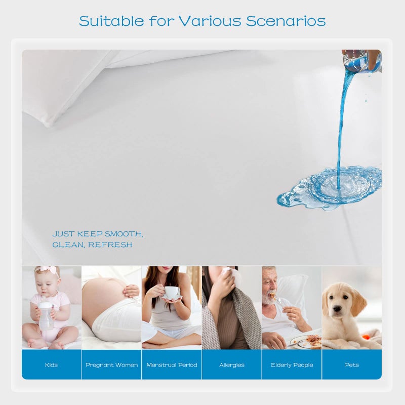 GRT 2 Pack King Mattress Protector Waterproof, Breathable & Noiseless Waterproof Mattress Protector Fitted Deep Pocket from 5" to 21", Smooth King Bed Mattress Cover Machine Washable - Image 5