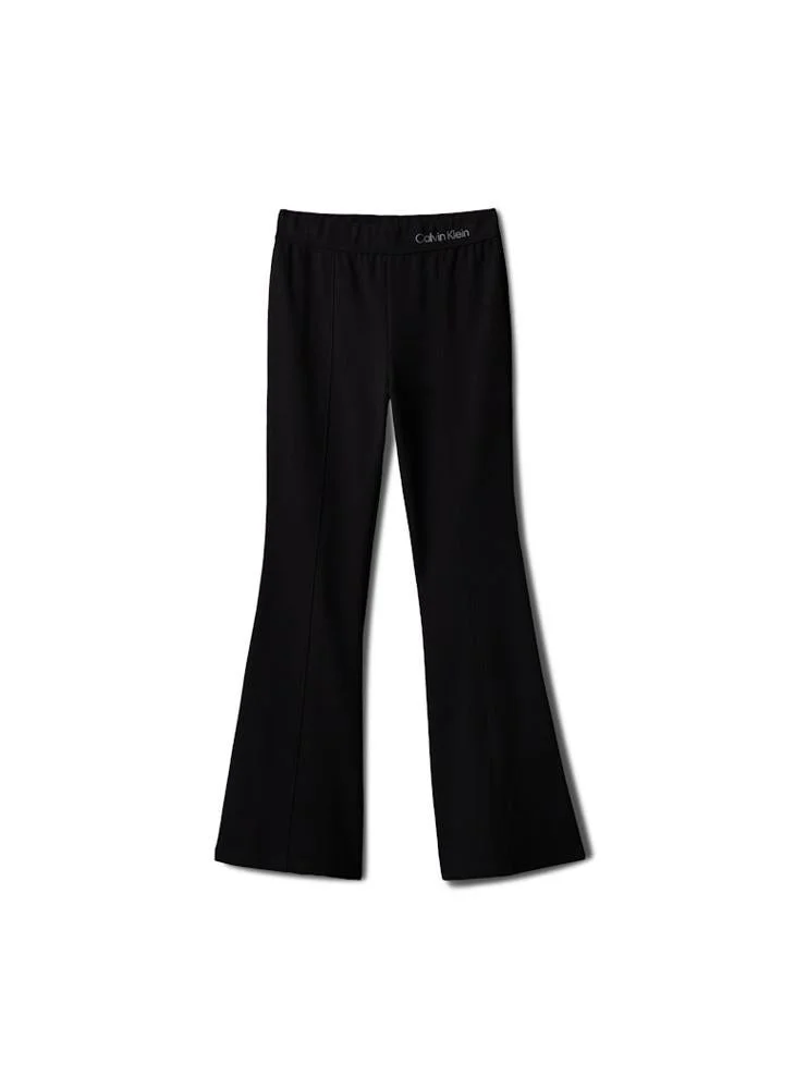 Calvin Klein Jeans Ck Black Logo Waistband Flared Leggings for Women | Best Price UAE