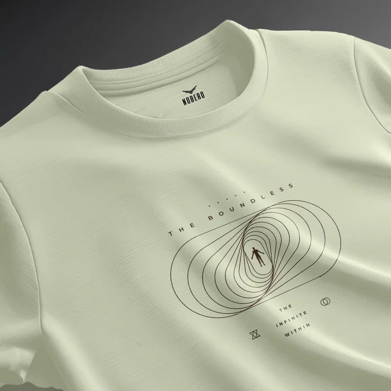 NOBERO Men's Graphic Print T-Shirt in Light Green