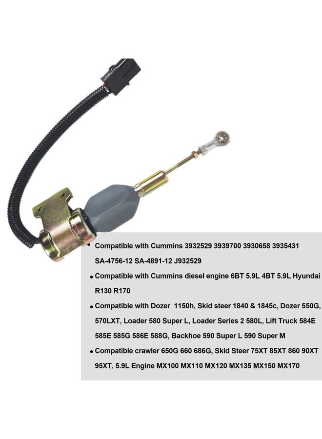 RABROPAR Fuel Shut Off 12V Solenoid Compatible With Cummins 3932529 3939700 3930658 3935431 SA-4756-12 SA-4891-12 J932529 - Image 3