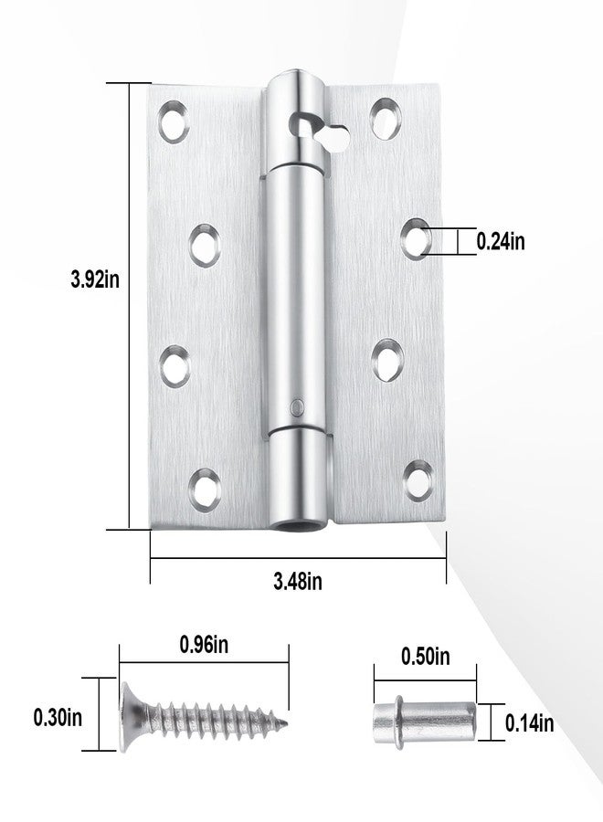 Hugexpen 2-Pack 4" Self-Closing Door Hinges, Stainless Steel Heavy Duty Spring Hinges, 5" Stainless Steel Mortise Spring Hinges with Mounting Screwdriver Hardware (2 Pack) (4 inches) - Image 2