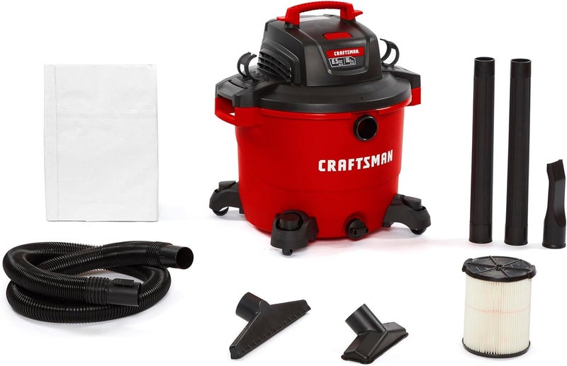 CRAFTSMAN CRAFTSMAN CMXEVBE17595 16 Gallon 65 Peak HP Wet Dry Vac HeavyDuty Shop Vacuum Wet and Dry with Filter Dust Bag Hose and Attachments for Home Projects  Renovations - Image 1