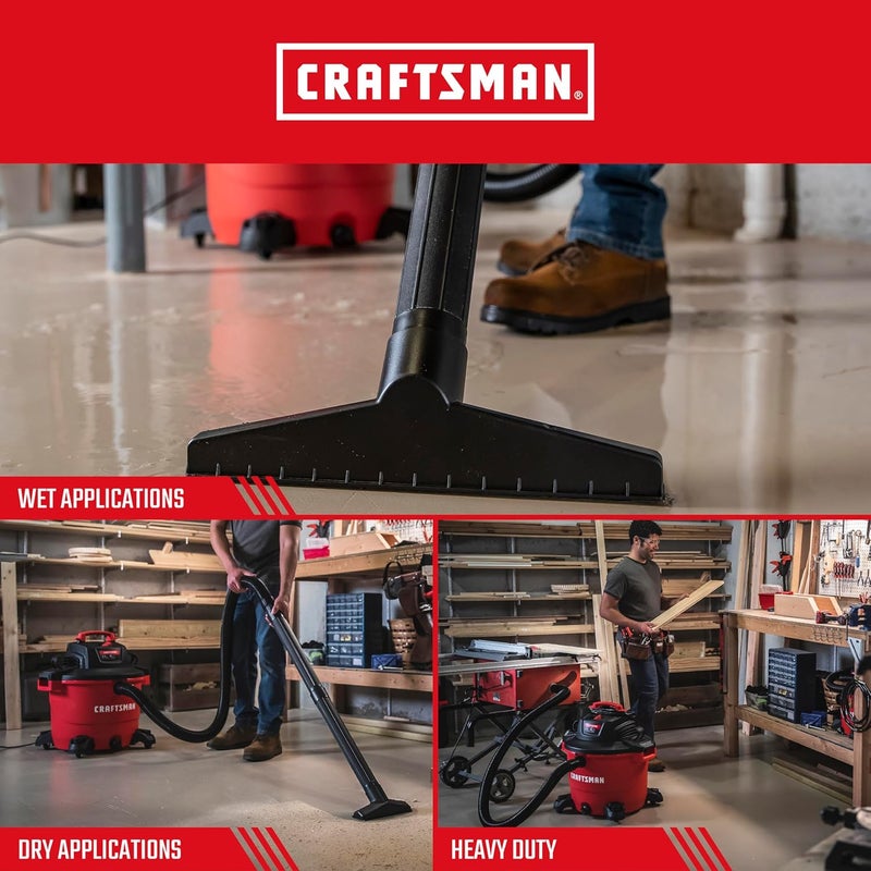 CRAFTSMAN CRAFTSMAN CMXEVBE17595 16 Gallon 65 Peak HP Wet Dry Vac HeavyDuty Shop Vacuum Wet and Dry with Filter Dust Bag Hose and Attachments for Home Projects  Renovations - Image 4