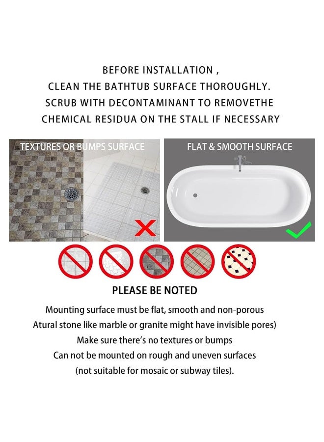 جيه زد اس سجادة حوض استحمام JZS غير قابلة للانزلاق، سجادة حمام للحوض، سجادة دش بفتحات تصريف وأكواب شفط، قابلة للغسل في الغسالة، خالية من BPA واللاتكس والفثالات، 88 × 40 سم، لون أزرق نظيف - Image 4