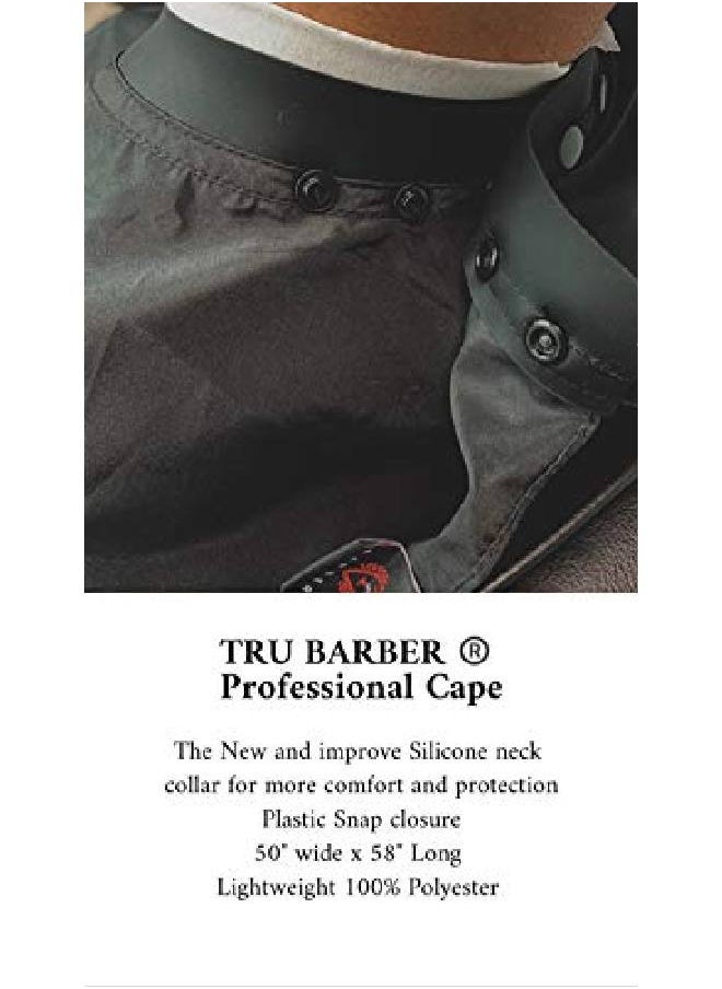 TRU BARBER Silicone neck cape 100% Polyester light weight cape and Waterproof Professional Cape with Snap Closure Hair Salon Cutting Cape Barber Cape Barbershop cape 50" x 58” (Blak;Red)  - Image 5