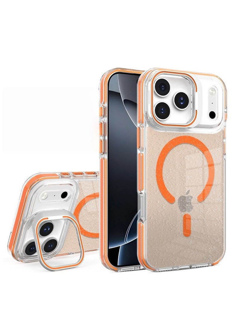 general Compatible with iPhone 17/17 Air/17 Pro/17 Pro Max phone case frame stand magnetic attraction phone case - Image 1