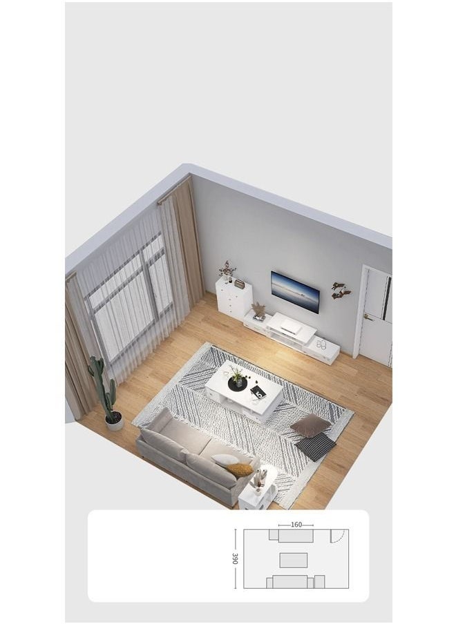 C&C Home طاولة تلفزيون قابلة للتطوير بطول غرفة المعيشة وأثاث منزلي على الطراز الحديث 130 × 26 × 33 سم  - Image 5