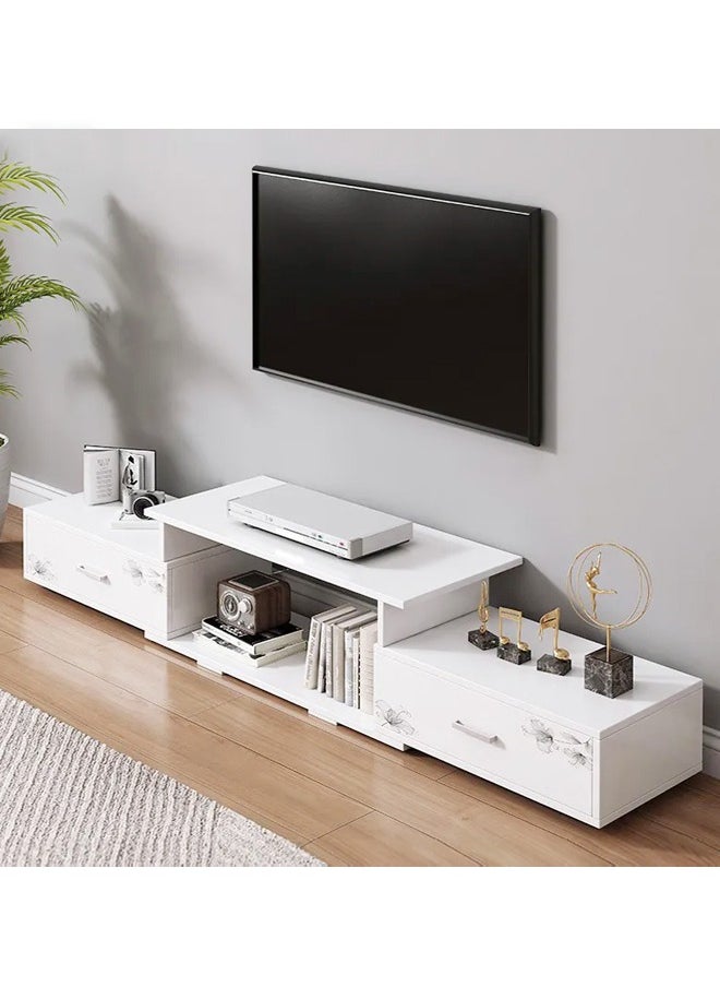C&C Home طاولة تلفزيون قابلة للتطوير بطول غرفة المعيشة وأثاث منزلي على الطراز الحديث 130 × 26 × 33 سم  - Image 4