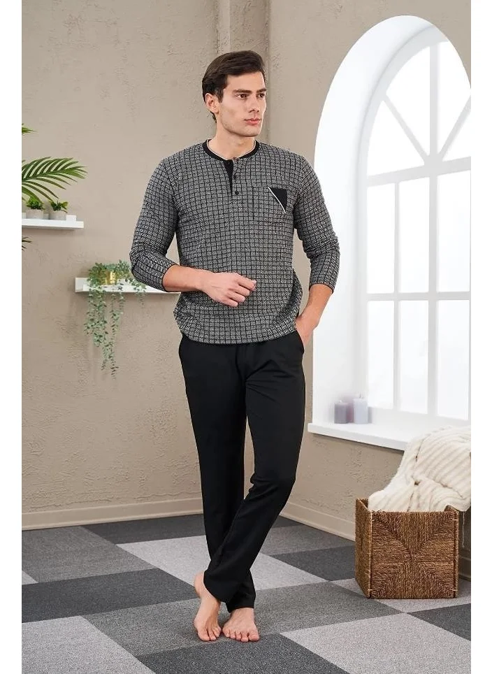 Pjs 23709 Men's Plaid Jacquard Pajamas Set