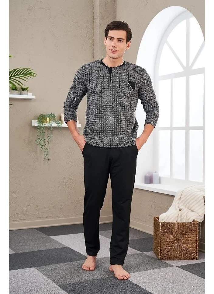 Pjs 23709 Men's Plaid Jacquard Pajamas Set