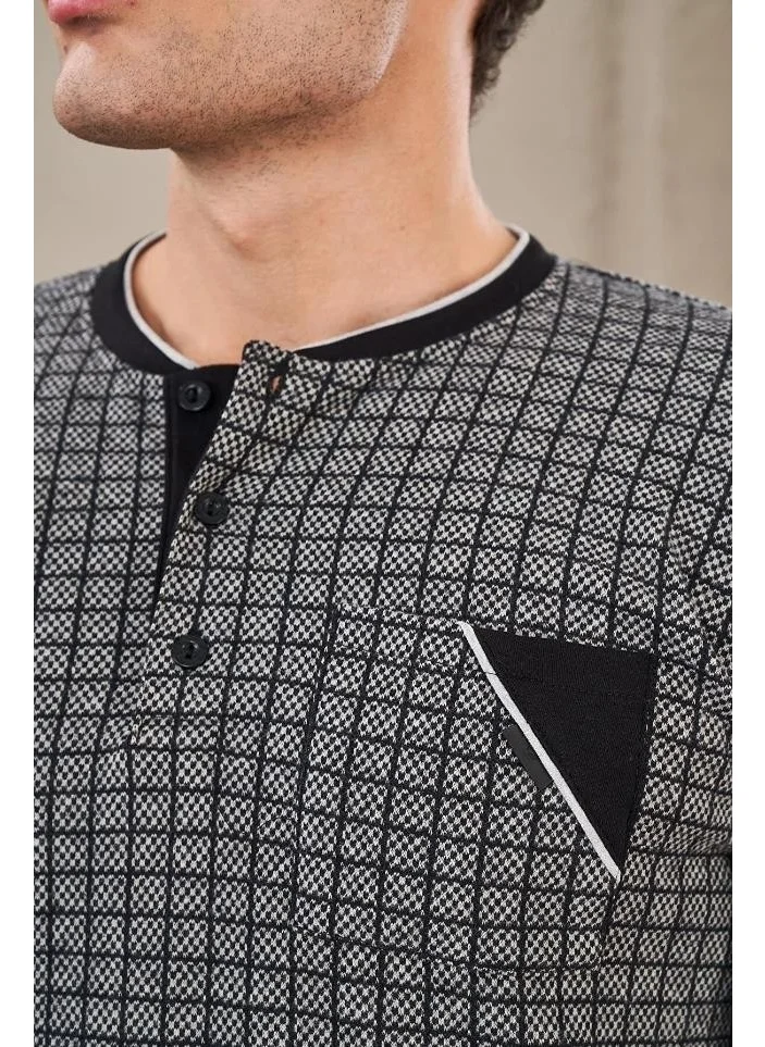 Pjs 23709 Men's Plaid Jacquard Pajamas Set