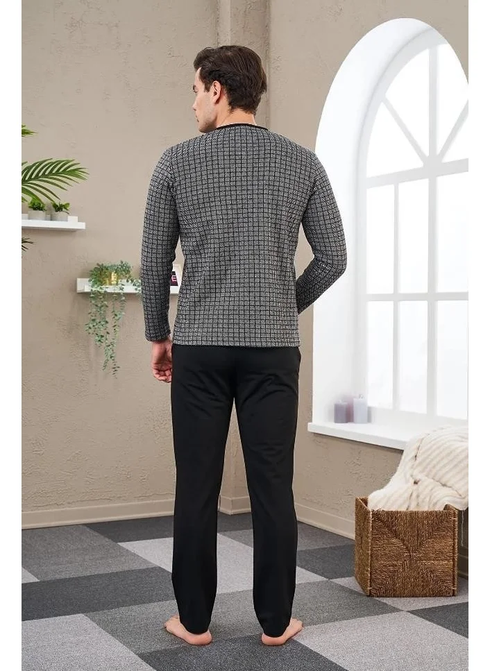 Pjs 23709 Men's Plaid Jacquard Pajamas Set
