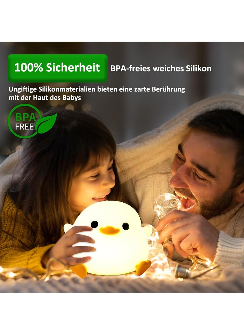 Duck Night Light, Cute Duck Gifts for Girl, Duck Lamp Gifts Dorm Decor Lamp for Nursery, ABS+SIL, Touch Control, Portable and Rechargeable Dimmable, Birthday Gifts for Boys Girls (DoDo Duck) - Image 2