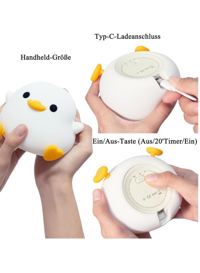 Duck Night Light, Cute Duck Gifts for Girl, Duck Lamp Gifts Dorm Decor Lamp for Nursery, ABS+SIL, Touch Control, Portable and Rechargeable Dimmable, Birthday Gifts for Boys Girls (DoDo Duck) - Image 5
