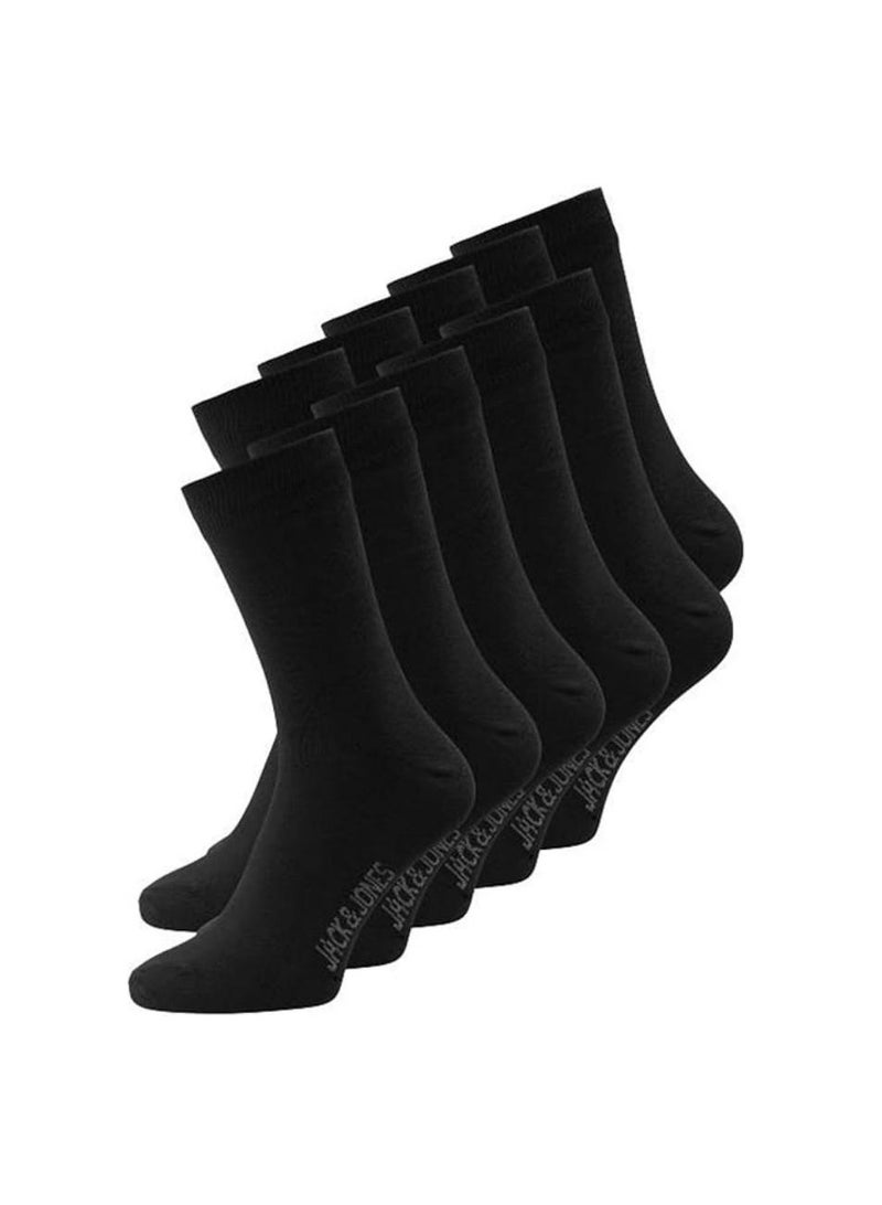 DUNISO 10 Pack Socks Mens Cotton Calf Socks Soft Breathable Athletic Long Crew Casual Socks Men's Sock (Black) - Image 3