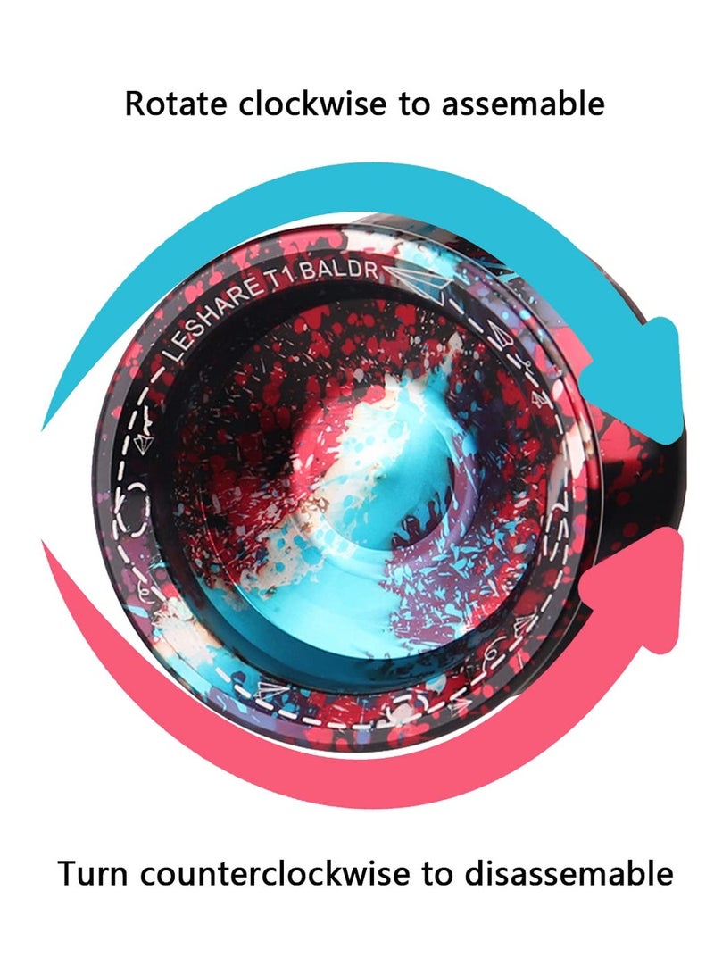 كابتن تيك High-Precision Unresponsive Aluminum Yo-Yo for Kids and Adults, Includes 1 Glove and 5 Mixed Color Strings (Red) - Perfect for Professional Play and Tricks. - Image 3