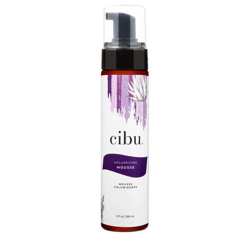 CIBU Volumizing Mousse | Travel Size Fine Hair Thickening Mousse | Strong Hold | Ultra Lightweight | Shine | Nutrient-Rich Aloevera, Rice Protein, Sunflower Seed Extract | 9oz - Image 1