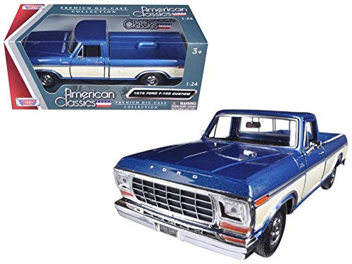 Motormax 1979 Ford F-150 Pickup Truck 2 Tone, Blue with Cream 79346AC-BLCRM - 1/24 Scale Diecast Model Toy Car - Image 2