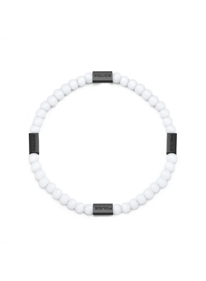 POLICE Urban Color Pyramid White Jade Beads Bracelet L