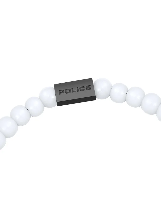 POLICE Urban Color Pyramid White Jade Beads Bracelet L