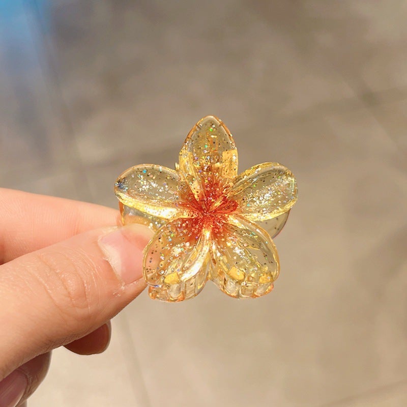 Tropical Flower Hair Claw Clip for Women small pink - Image 3