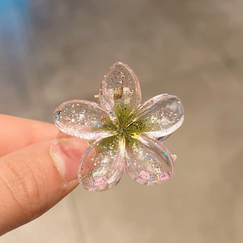 Tropical Flower Hair Claw Clip for Women small pink - Image 5