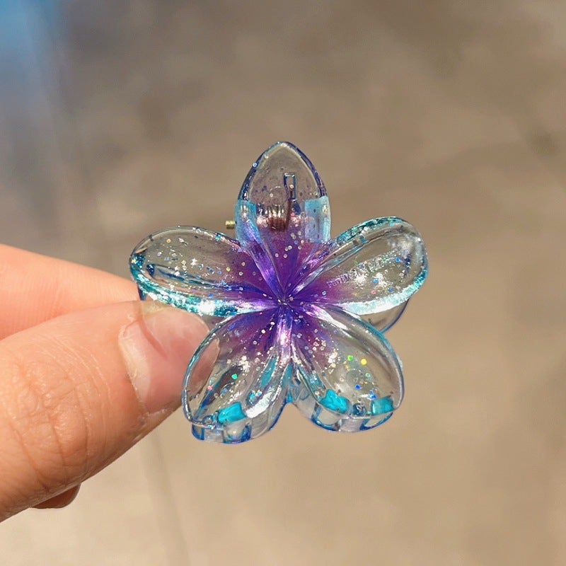 Tropical Flower Hair Claw Clip for Women small pink - Image 4