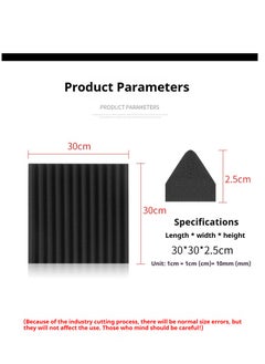 Generic 12-Piece Recording Studio Soundproof Wedge Foam Red/Black  - Image 3