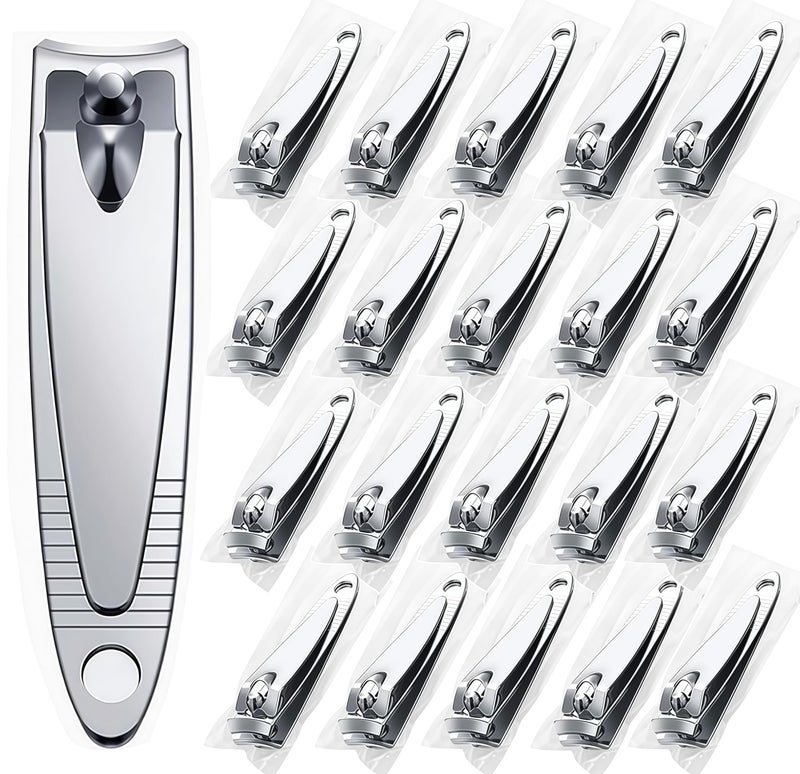 AVERZELLA Nail Clippers Bulk Set 20 Pack Stainless Steel Small Travel Size Nail Clippers for Men Women Mini Toenail Fingernail Clipper Set for Gifts Donations Homeless Care Packages Supplies