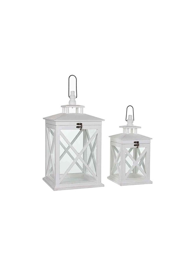Suncoast Suncoast White Wooden Lantern (S)  - Image 1
