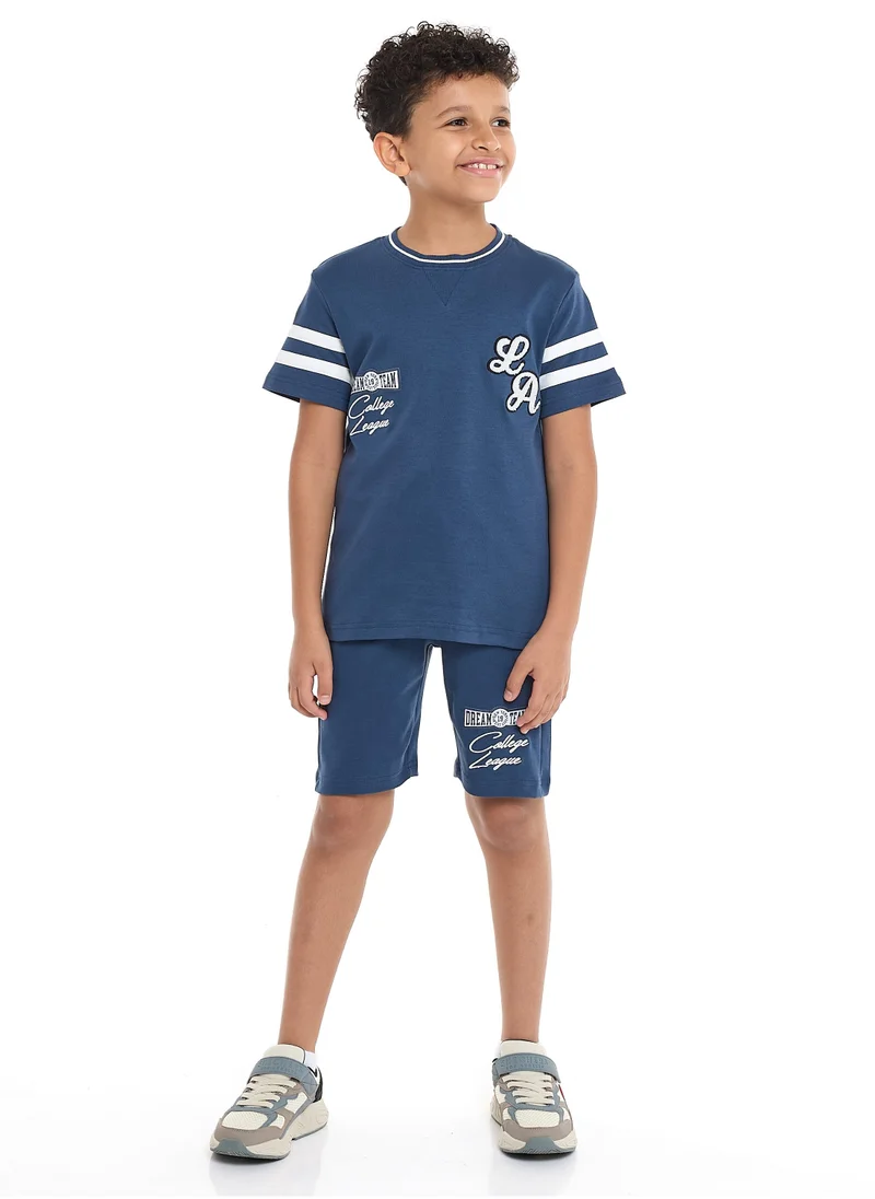 victor and jane Victor and Jane Sr Boys' LA Aplique Embroidery Set - Blue