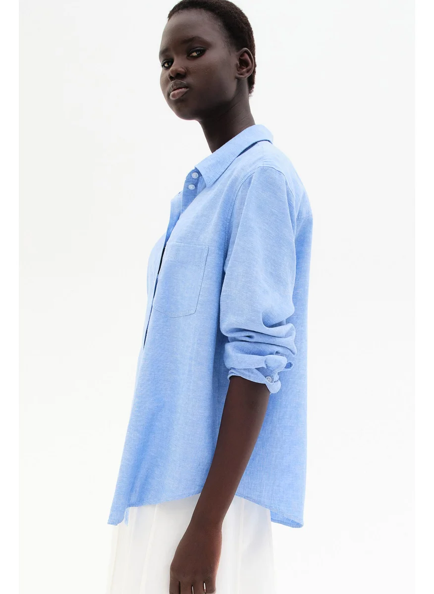 اتش اند ام Linen-Blend Shirt