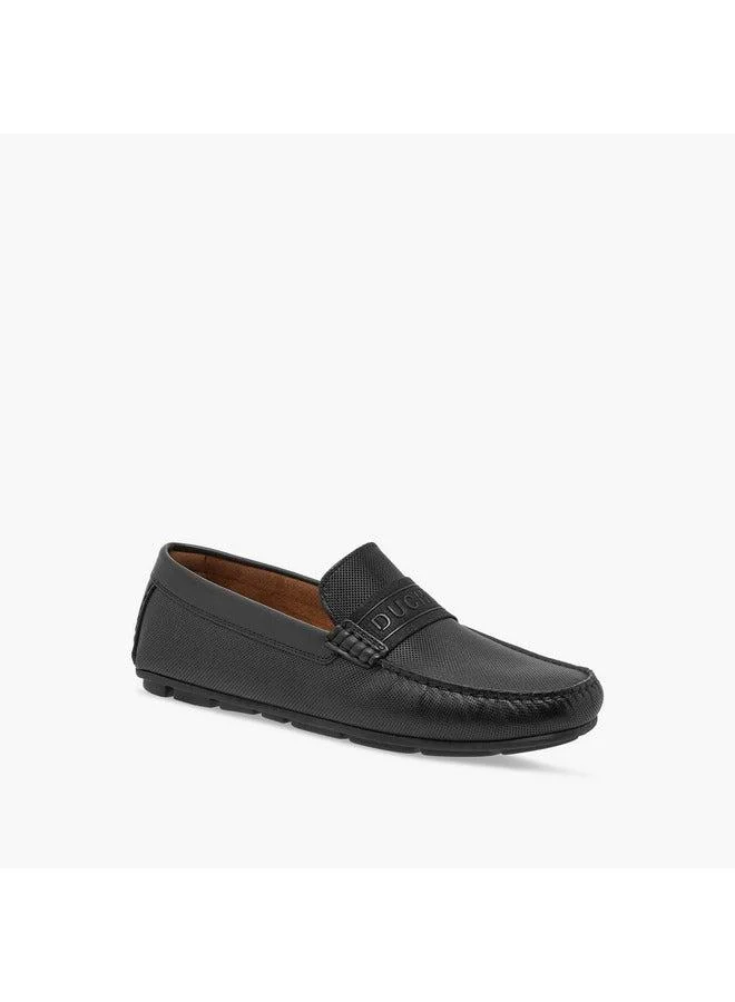 DUCHINI Men's Textured Slip-On Moccasins