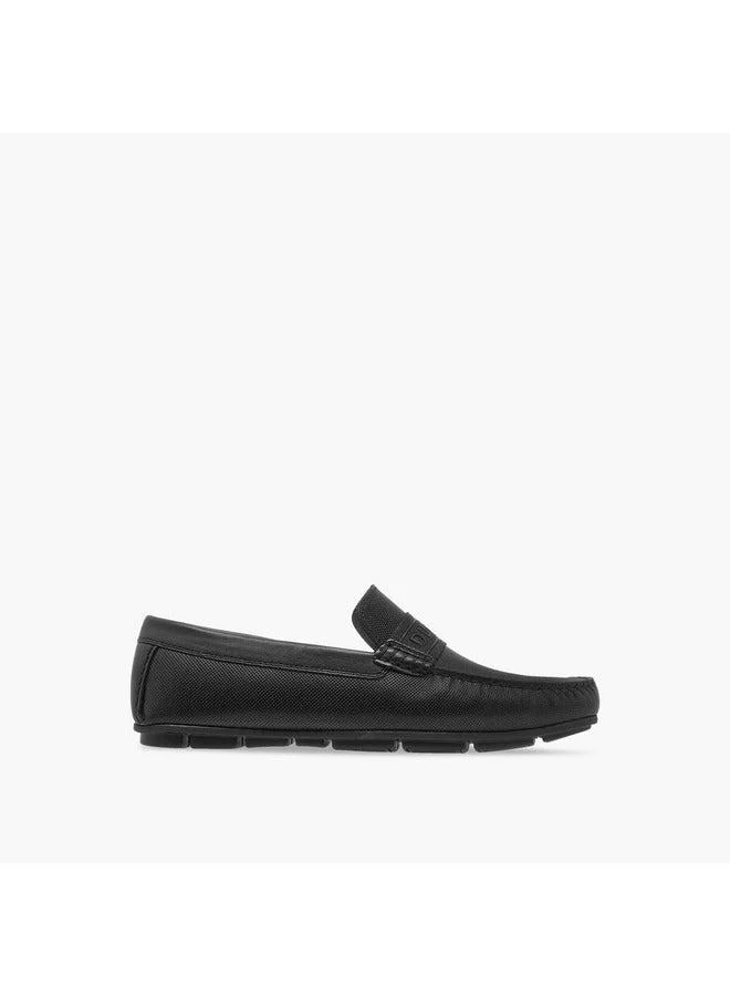 DUCHINI Men's Textured Slip-On Moccasins