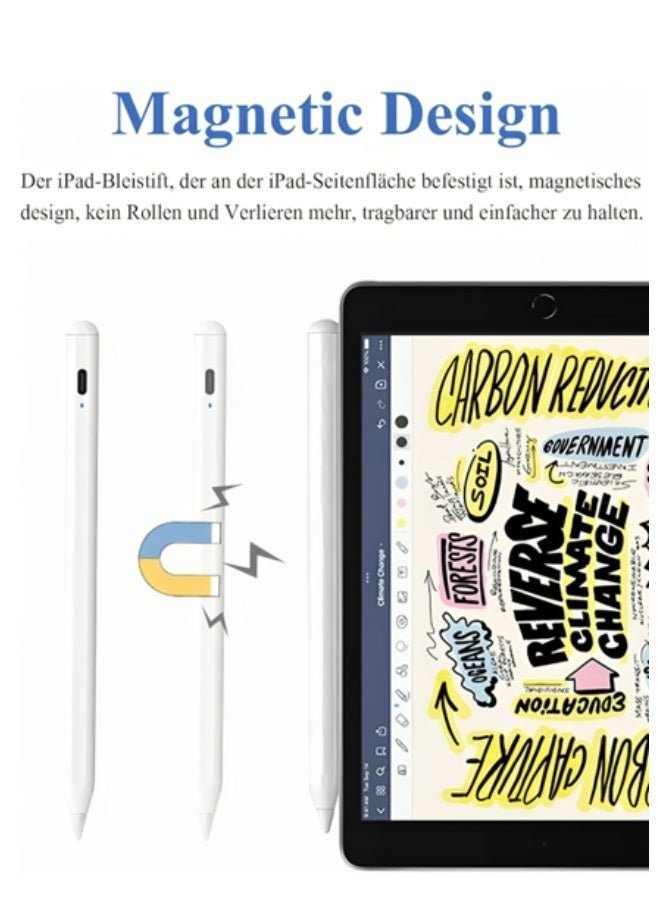 ستايلس قلم استايلس نشط لـ Apple Pencil و iPad – قلم سعوي Bluetooth للرسم الدقيق مع ميزة مقاومة الأخطاء وبدون جيروسكوب - Image 2