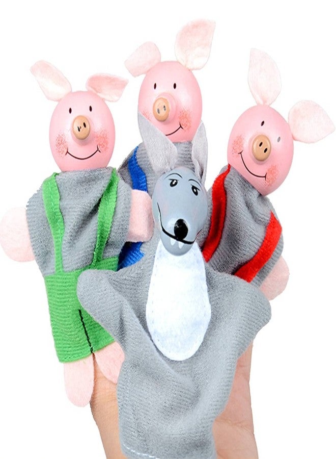 DIY-SCIENCE 3 Little Pigs and Wolf Finger Puppets Story Telling Toy for Toddler Kids, Three Little Pigs Puppet Costume for Parent Child Interaction Classroom Role Playing Theater - Image 1