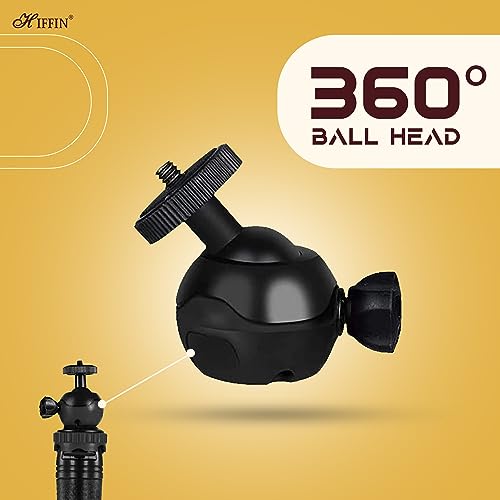 HIFFIN Flexible Gorillapod Tripod with 360° Rotating Ball Head Tripod for All DSLR Cameras(Max Load 2.5 kgs) & Mobile Phones + Free Heavy Duty Mobile Holder(Black) (12 Inch, Black) - Image 4