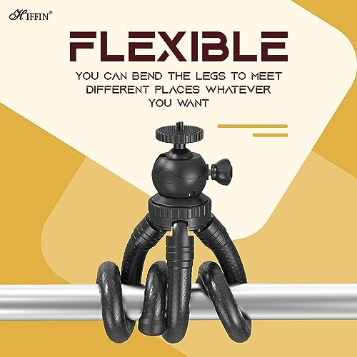 HIFFIN Flexible Gorillapod Tripod with 360° Rotating Ball Head Tripod for All DSLR Cameras(Max Load 2.5 kgs) & Mobile Phones + Free Heavy Duty Mobile Holder(Black) (12 Inch, Black) - Image 2