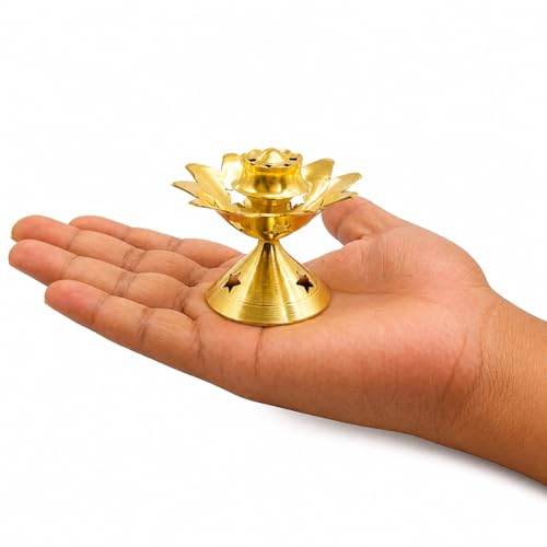 SpillboxBrass Incense Stick Holder Stand | Holder | Burner with Ash Catcher Agarbatti | Batti Stand | Plate | Dhup | Dhoop Best for Puja | Pooja Your Mandir Home & Office Decoration - Star Agarbatti - Image 4