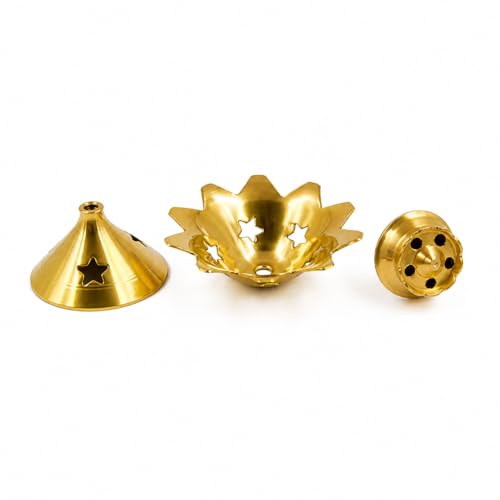 SpillboxBrass Incense Stick Holder Stand | Holder | Burner with Ash Catcher Agarbatti | Batti Stand | Plate | Dhup | Dhoop Best for Puja | Pooja Your Mandir Home & Office Decoration - Star Agarbatti - Image 2