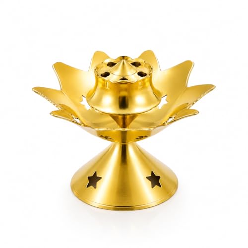 SpillboxBrass Incense Stick Holder Stand | Holder | Burner with Ash Catcher Agarbatti | Batti Stand | Plate | Dhup | Dhoop Best for Puja | Pooja Your Mandir Home & Office Decoration - Star Agarbatti - Image 1