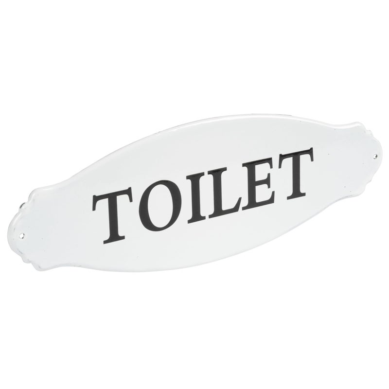 Creative Co-op White Decorative Metal Toilet Sign - Image 1