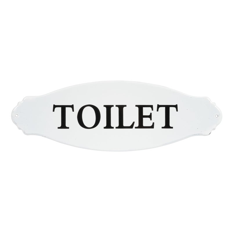 Creative Co-op White Decorative Metal Toilet Sign - Image 5