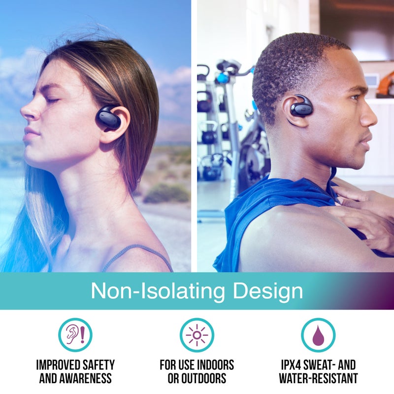 MEE Audio سماعات أذن مريحة للرياضة MEE audio AirHooks Pro اللاسلكية الحقيقية مفتوحة الأذن - سماعات أذن بلوتوث مقاومة للعرق وغير معزولة لتجارب رياضية أكثر أمانًا والجري - Image 5