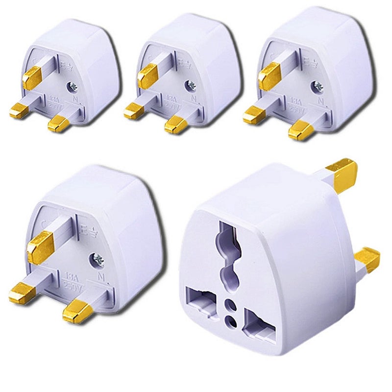 KAVANA (5 pcs) India to UK Adapter, UAE, Hong Kong, Dubai Adapter - Perfect for Laptop, Camera Charger - Type G Travel Adapter - Image 5