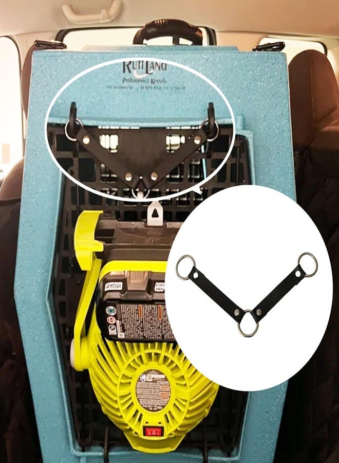 JILINWEI Dog Kennel Fan Hanging Utility Straps for Ryobi P3320 Fan Holder,Waterproof Dog Crate Fan Strap with O-Rings to fit a Ruffland Kennel and Hold Your Ryobi P3320 Fan,Black - Image 2