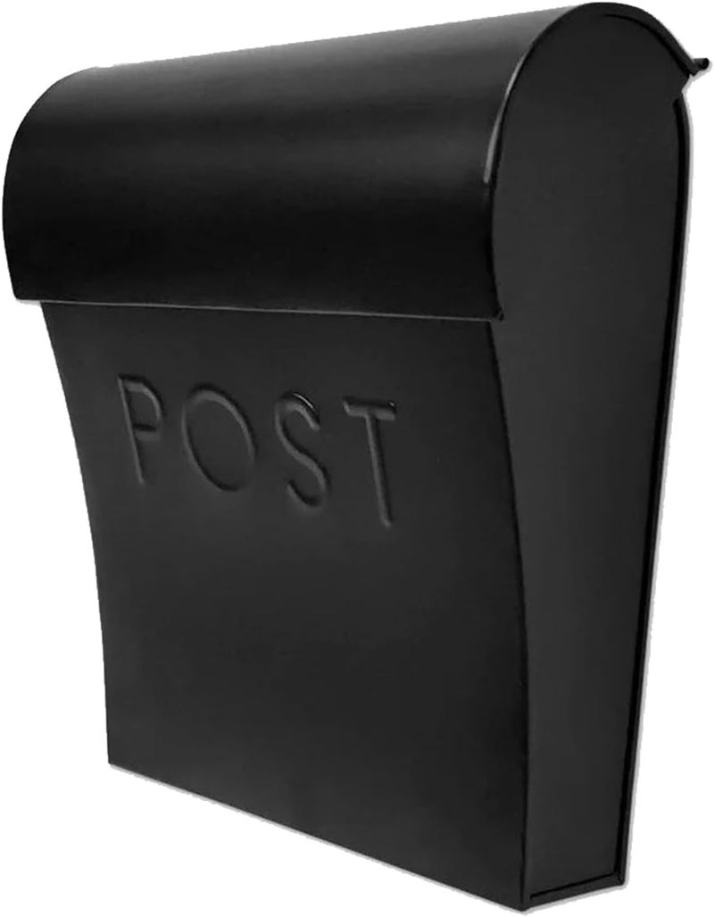 NACH Vicki Style Black Wall Mount Mailbox, Made from Heavy Duty Galvanized Metal, Waterproof & Rust-Resistant, Secure Mails & Package Storage, 12.5 x 11 x 4.5 Inches - Image 1