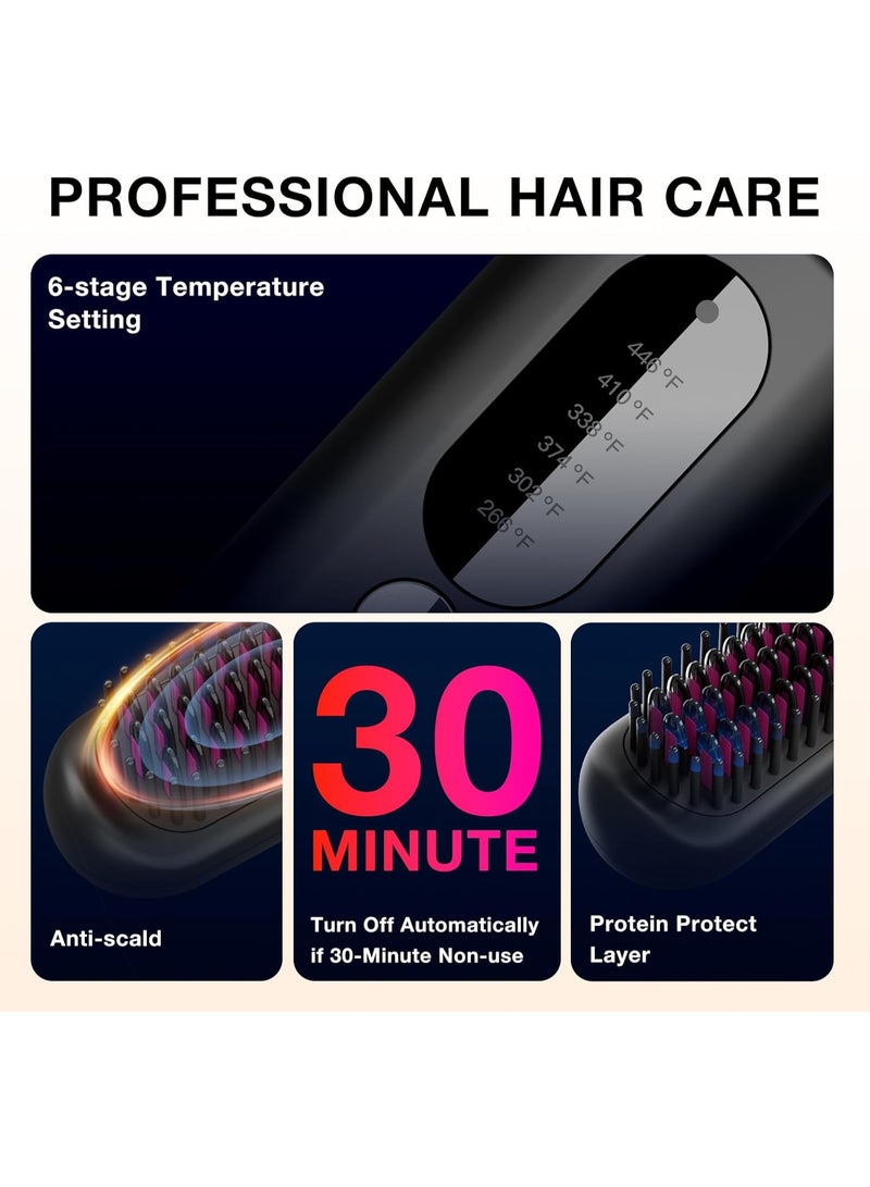 AIKMADIN Mini Hair Straightening Brush Comb with MCH Heating Technology Thermal Beard Comb Brush Electric Hot Straightening Comb - Image 4